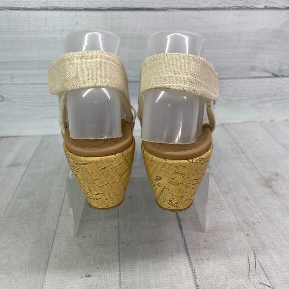 Skechers BEVERLEE Natural Cali Luxe Foam Cork Wedge Heel Platform Sandals Size 9 - Picture 6 of 16